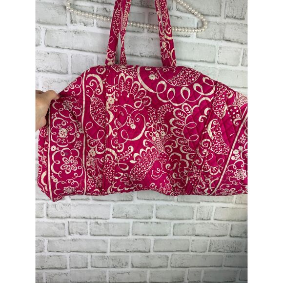 Vera Bradley Large Duffel Bag Very Berry Paisley (Retired Pattern) Bright Color - Picture 3 of 8